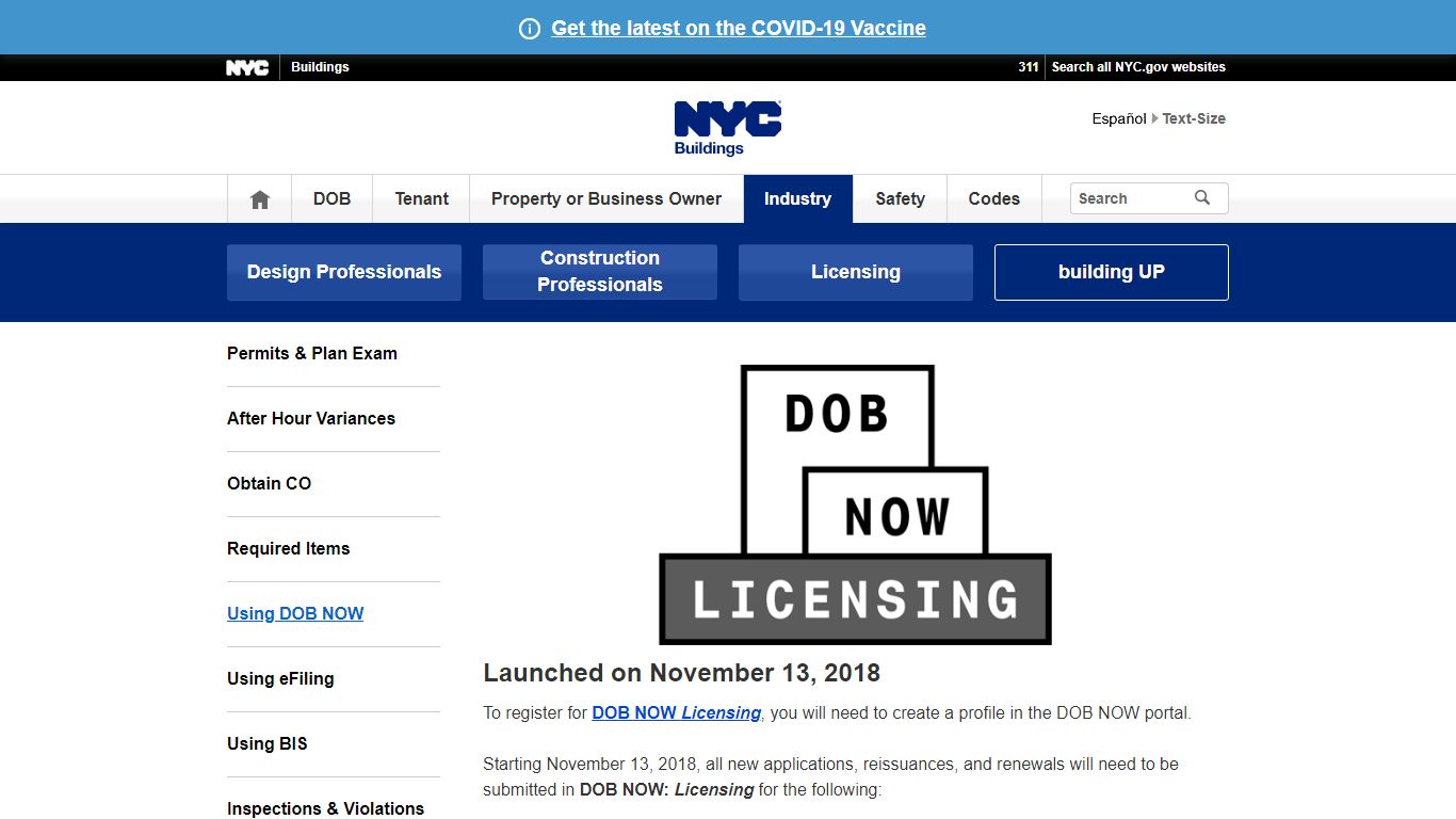 DOB NOW: Licensing - Buildings - New York City