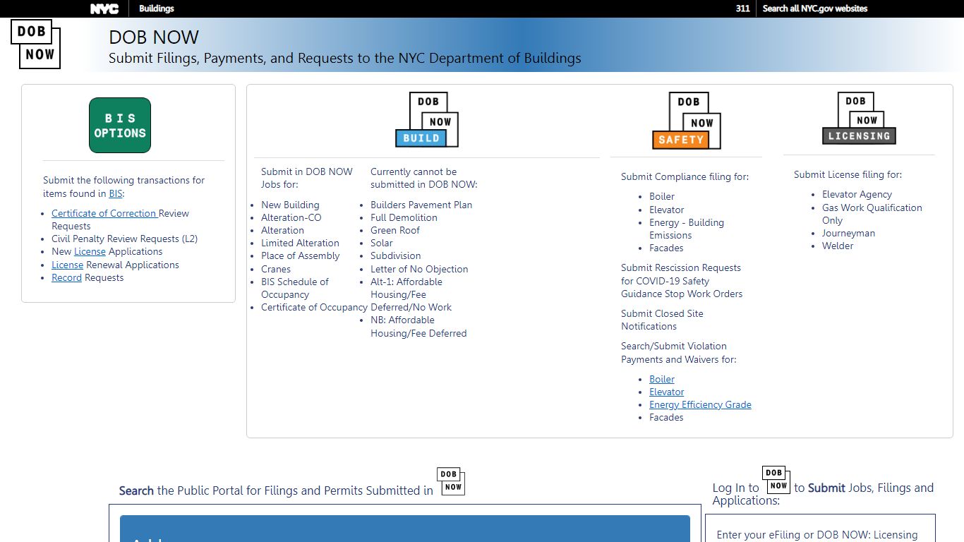 DOB NOW Public Portal